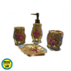 Ванный фарфоровый набор (Золотисто-розовый) чашы для зубных щеток и мыла. VN011